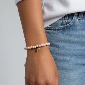 SSEKO Chic Cream Beaded Bracelet with‎ Charm